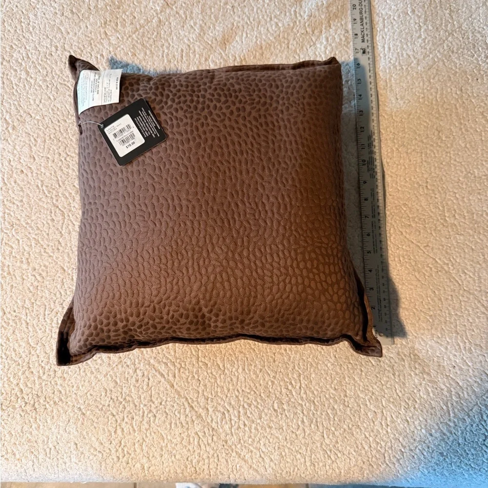 Hotel Collection Skylight 16x16 Rich Brown Textured Pillow New